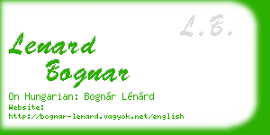 lenard bognar business card