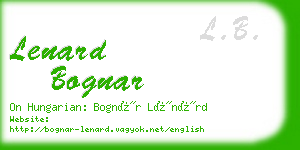 lenard bognar business card